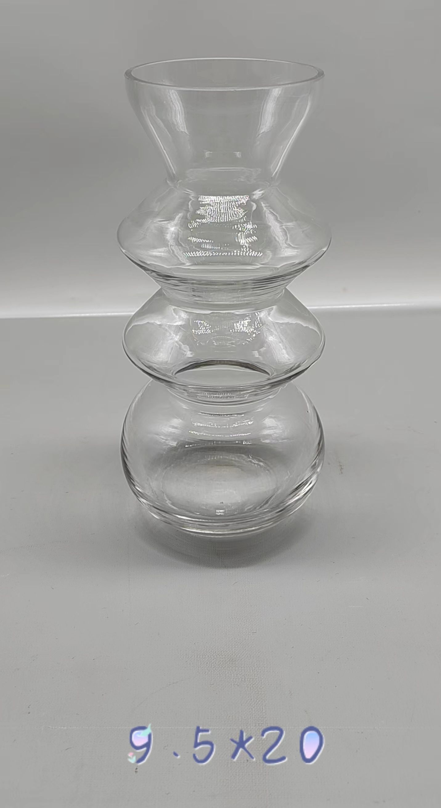 Clear glass vase made by hands