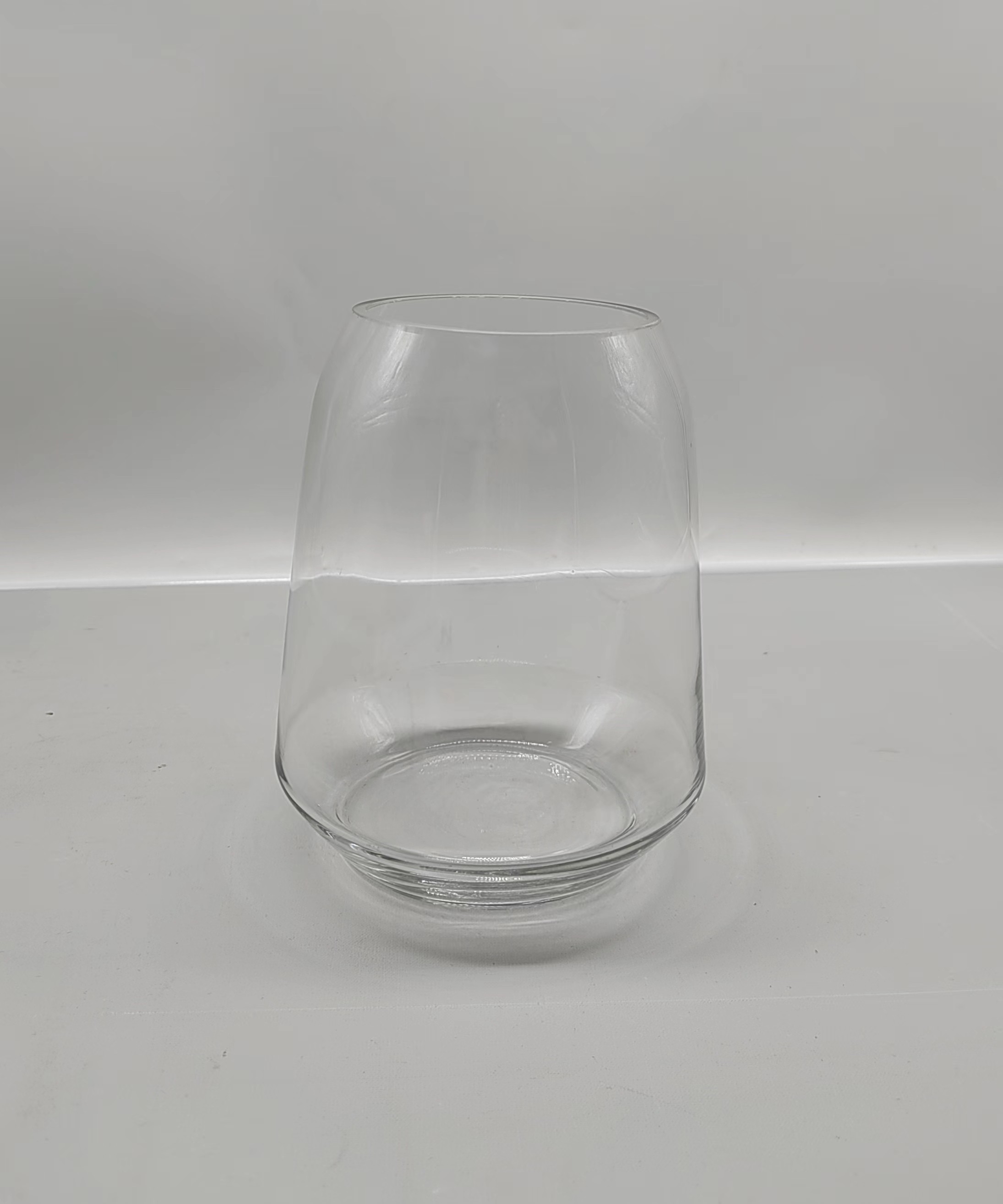 Clear glass vase made by hands