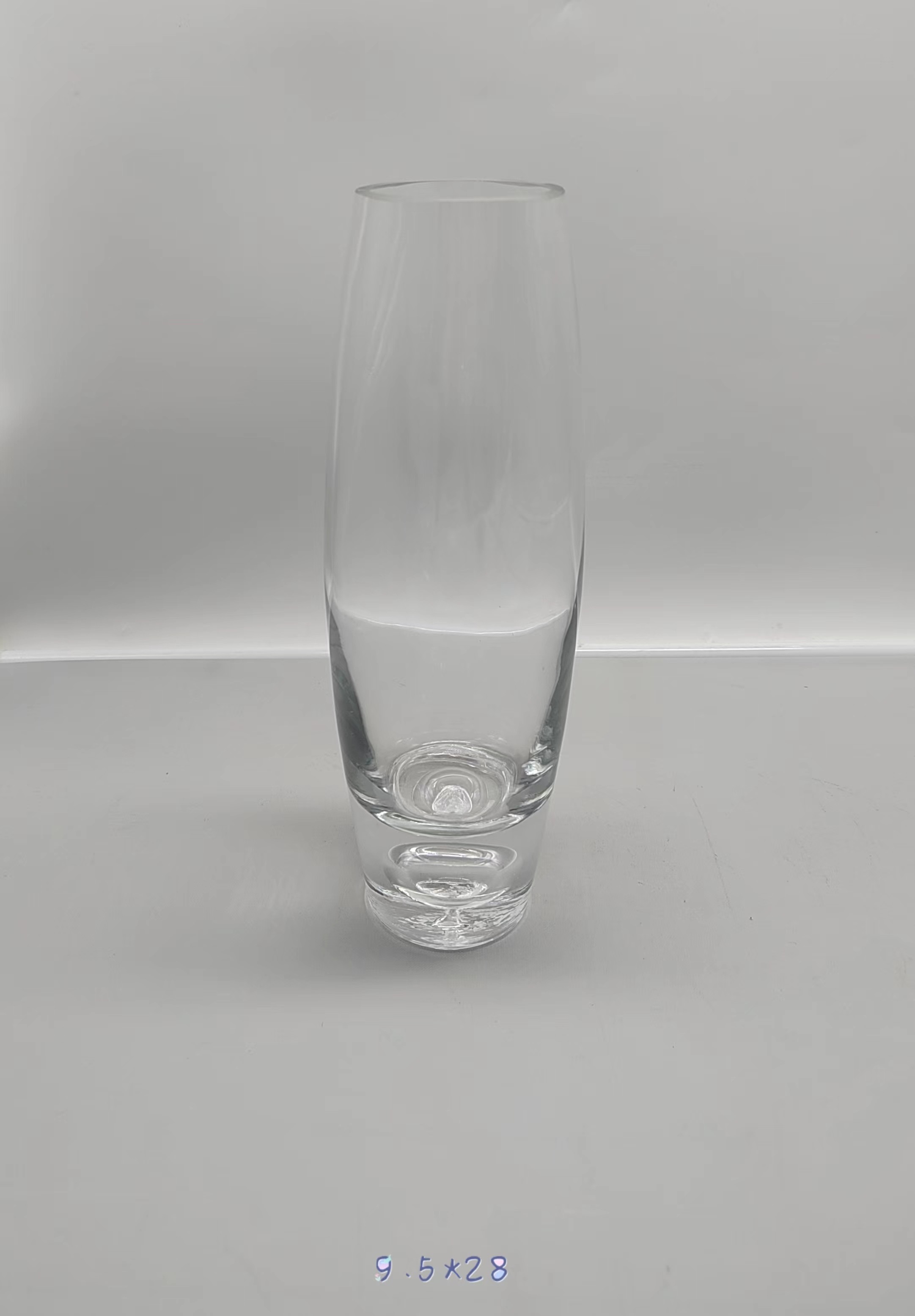 Clear glass vase made by hands