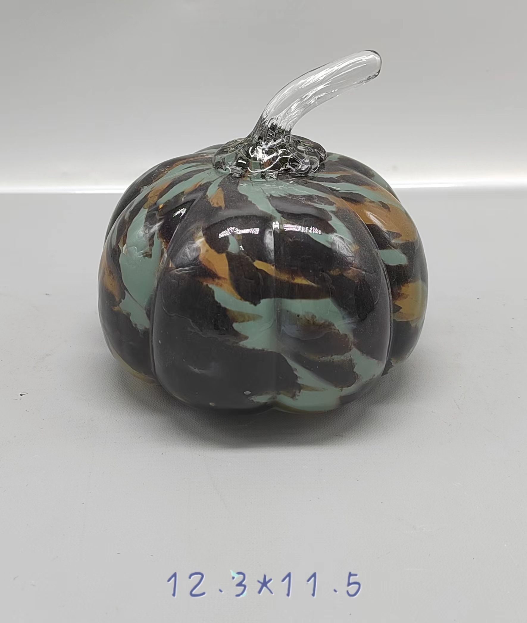 Glass pumpkin  for Halloween in primary color  hand-made
