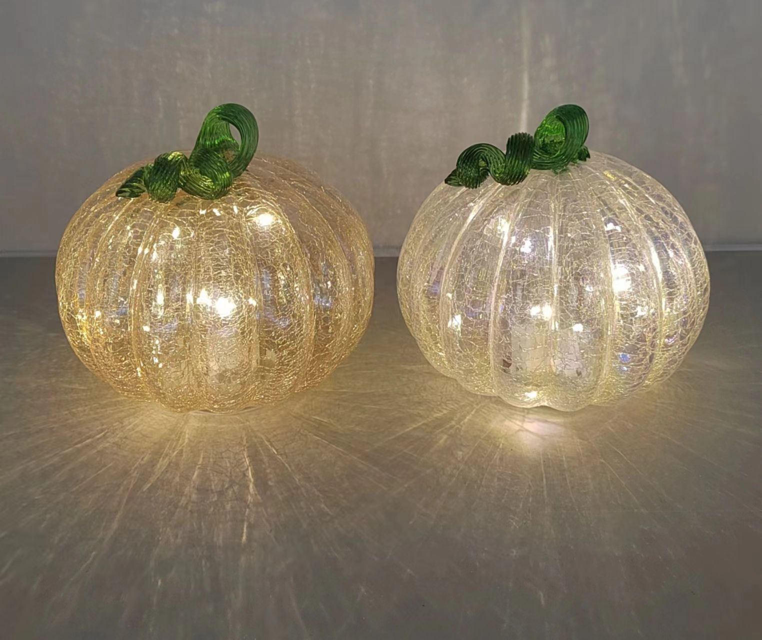 Glass pumpkin  for Halloween with light